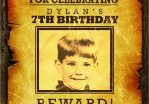 Wanted Birthday Invitation Template Wanted Poster Invitation for Kids Cowboy Western Birthday