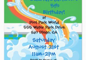 Water Park Birthday Invitations Personalized Water Slide Birthday Invitations