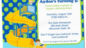 Water Park Birthday Invitations Printable Boy Waterpark Party Invitation 598