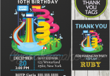 Water Park Birthday Invitations Water Park Birthday Invitation Personalized D3