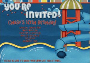 Water Park Birthday Invitations Water Park Birthday Party Invitation