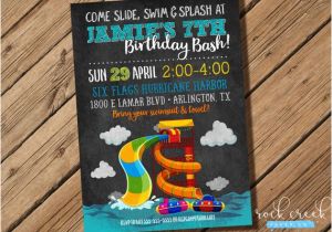 Water Park Birthday Invitations Waterpark Party Invitation Water Slide Party Wave Pool