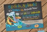 Water Park Birthday Invitations Waterpark Party Invitation Water Slide Party Wave Pool