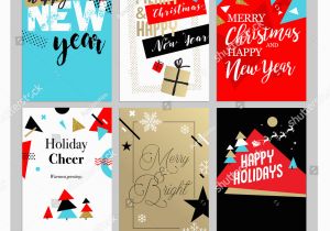 Website for Birthday Cards Christmas New Year Flat Design Greeting Stock Vector