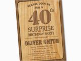 Western Birthday Invitations for Adults 40th Birthday Invitation Wood Western Birthday Adult