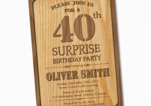 Western Birthday Invitations for Adults 40th Birthday Invitation Wood Western Birthday Adult