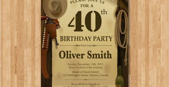 Western Birthday Invitations for Adults 40th Western Birthday Invitation 30th 40th 50th 60th 70th