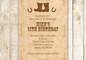 Western Birthday Invitations for Adults Cowboy Birthday Invitation Kids Adult Birthday Invite Boots