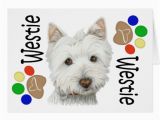 Westie Birthday Cards Cute Westie Dog and Paws Art Gifts Greeting Card Zazzle