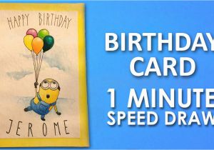 What to Draw On A Birthday Card How to Draw Minion Birthday Card Step by Step Learning