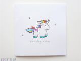 What to Draw On A Birthday Card Kio Cards Hand Drawn Rainbow Unicorn Birthday Card