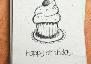 What to Draw On A Birthday Card Plantable Seed Paper Happy Birthday Card Hand Illustrated