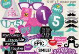 What to Get for 15th Birthday Girl Photo Booth Props Happy 15th Birthday Girl Party Printable