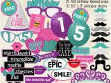 What to Get for 15th Birthday Girl Photo Booth Props Happy 15th Birthday Girl Party Printable