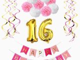 What to Get for 16th Birthday Girl Sweet Girl 16th Birthday Party Decoration Kit Happy