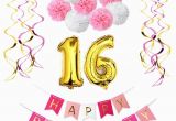 What to Get for A 16th Birthday Girl Sweet Girl 16th Birthday Party Decoration Kit Happy