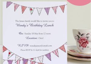 What to Include In A Birthday Invitation Personalised Bunting Party Invitations by Love Give Ink