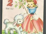 What to Write In 2 Year Old Birthday Card 1950 39 S Vintage Children 39 S Birthday Card 2 Two Year Old