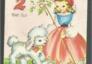 What to Write In 2 Year Old Birthday Card 1950 39 S Vintage Children 39 S Birthday Card 2 Two Year Old