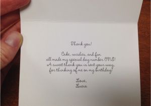 What to Write In A 1st Birthday Card 1st Birthday Thank You Card Wording Thank You