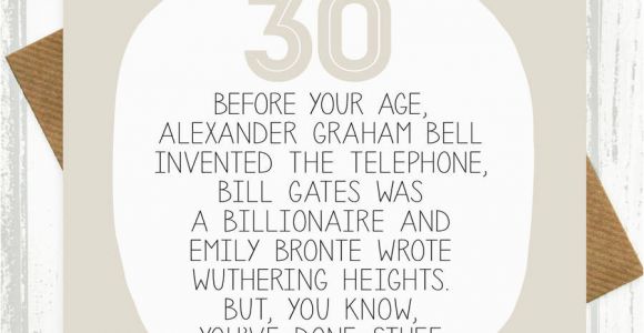 What to Write In A 30th Birthday Card by Your Age Funny 30th Birthday Card by Paper Plane