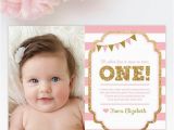 What to Write In A First Birthday Card 1st Birthday Thank You Card 1st Birthday Thank You Note Pink