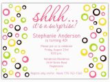 What to Write In A Surprise Birthday Invitation Bubble Dots Pink On White Surprise Birthday Invitations