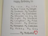 What to Write In Husband S Birthday Card Handmade Husband Birthday Card Funny Adam My Love