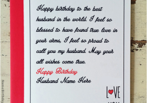 What to Write In Husband S Birthday Card Write Name On Love Birthday Card for Husband Happy