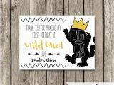 Where the Wild Things are Birthday Card where the Wild Things are Birthday Party Thank You Card Wild