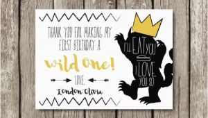 Where the Wild Things are Birthday Card where the Wild Things are Birthday Party Thank You Card Wild