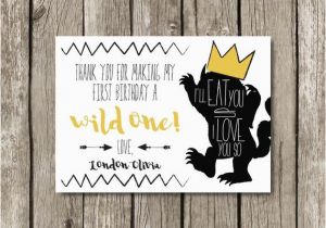 Where the Wild Things are Birthday Card where the Wild Things are Birthday Party Thank You Card Wild