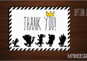 Where the Wild Things are Birthday Card where the Wild Things are Birthday Thank You by Katyraedesigns