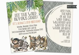 Where the Wild Things are Birthday Invitations where the Wild Things are Birthday Invitation Wild Rumpus