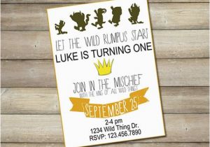 Where the Wild Things are Birthday Invitations where the Wild Things are Birthday Party Invitation Birthday