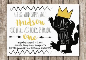 Where the Wild Things are Birthday Invitations where the Wild Things are Birthday Party Invitation Wild One