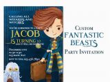 Where to Buy Birthday Invitations Fantastic Beasts Birthday Invitation Custom Wizard and