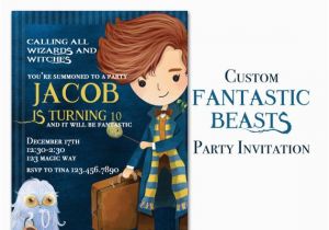 Where to Buy Birthday Invitations Fantastic Beasts Birthday Invitation Custom Wizard and