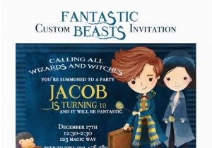 Where to Buy Birthday Invitations Fantastic Beasts Birthday Invitation Custom Wizard and