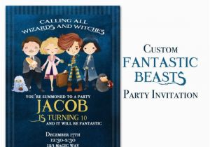 Where to Buy Birthday Invitations Fantastic Beasts Birthday Invitation Custom Wizard and