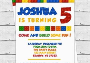 Where to Buy Lego Birthday Invitations Colorful Blocks Birthday Party Invitation Lego