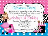 Where to Make Birthday Invitations Printable Birthday Invitations Girls Glamor Beauty Party
