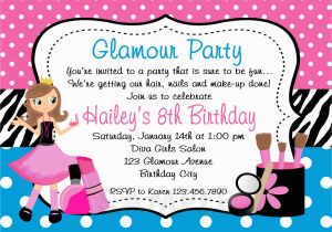 Where to Make Birthday Invitations Printable Birthday Invitations Girls Glamor Beauty Party