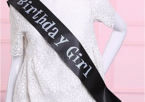 White Birthday Girl Sash 2019 wholesale Party Decoration Birthday Girl 39 S Sash Black