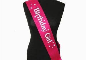 White Birthday Girl Sash Pink with White Birthday Girl Star Sash