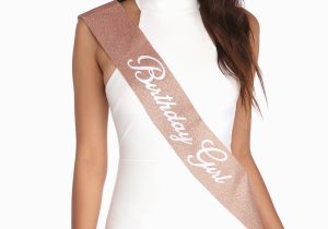 White Birthday Girl Sash Rose Gold Birthday Girl Sash