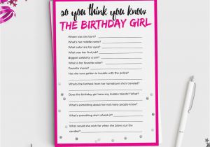 Who Knows the Birthday Girl Best Questions Fun Adult Birthday Game How Well Do You Know the Birthday