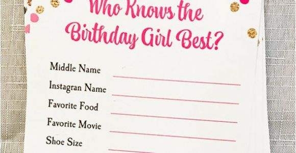 Who Knows the Birthday Girl Best Questions who Knows Birthday Girl Best Party Game Placemat Printable