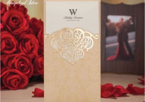 Wholesale Birthday Invitations Hollow Gold Wedding Invitations Printable Customizable