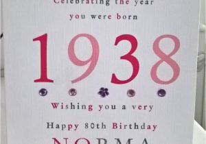 Wife 80th Birthday Card 80th 1938 Year You Were Born Birthday Card Personalised 6